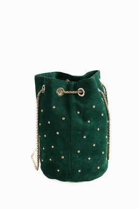 Pochette Sézane Hope Vert en Daim