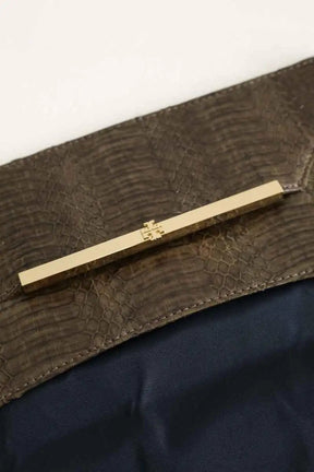 Pochette Tory Burch Kaki en Cuir