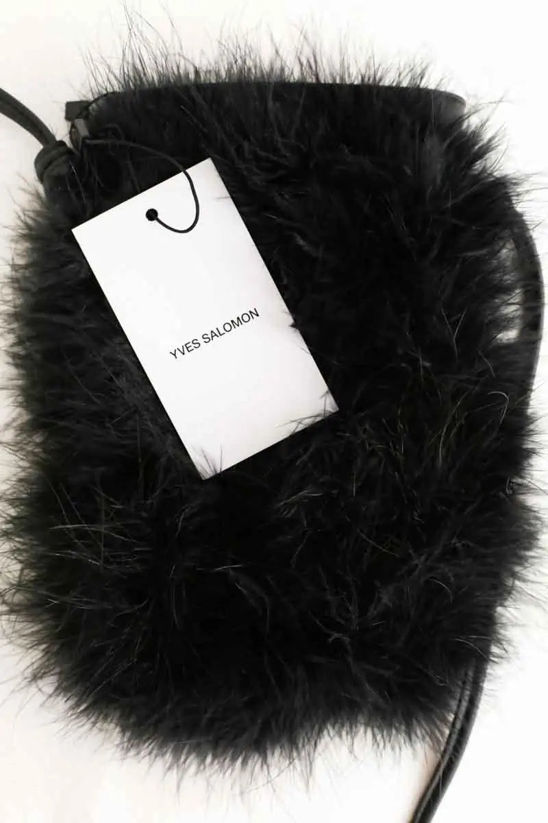 Pochette Yves Salomon Noir en Fourrure
