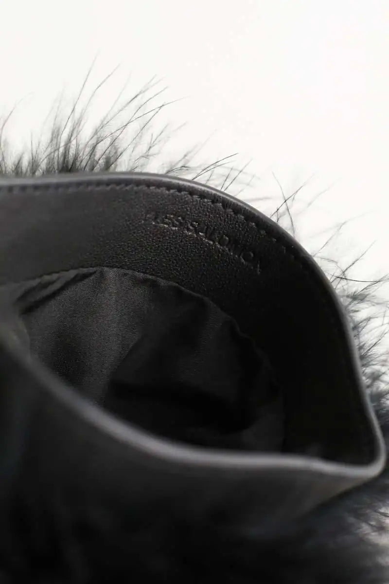 Pochette Yves Salomon Noir en Fourrure