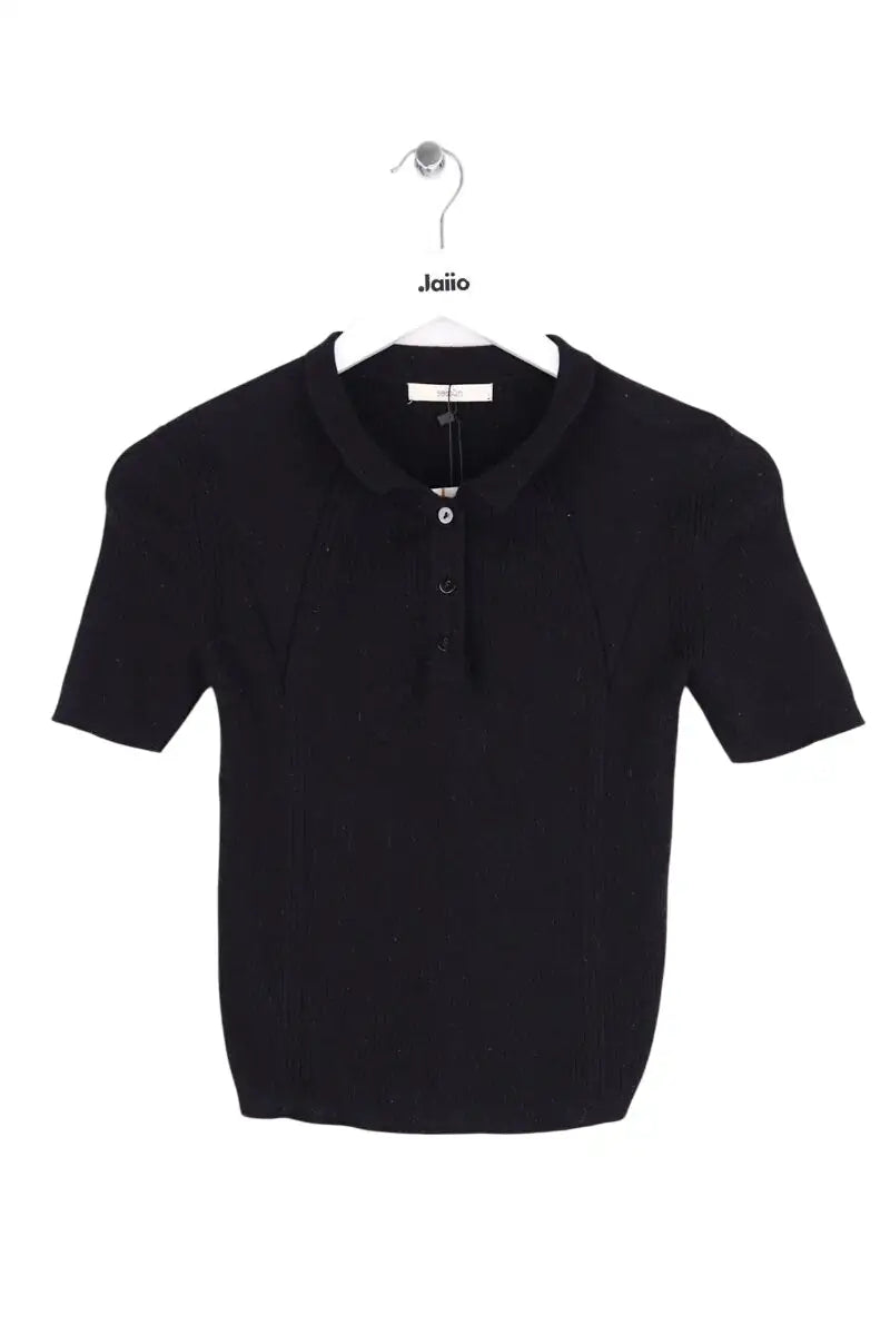 Polo Sessun Noir en Coton, taille XS - Seconde Main