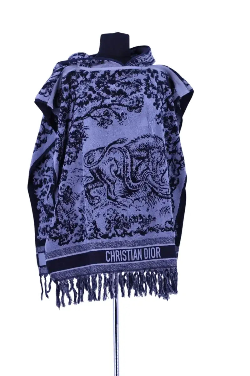 Poncho en éponge  Dior Bleu en Coton, taille TU - Seconde Main