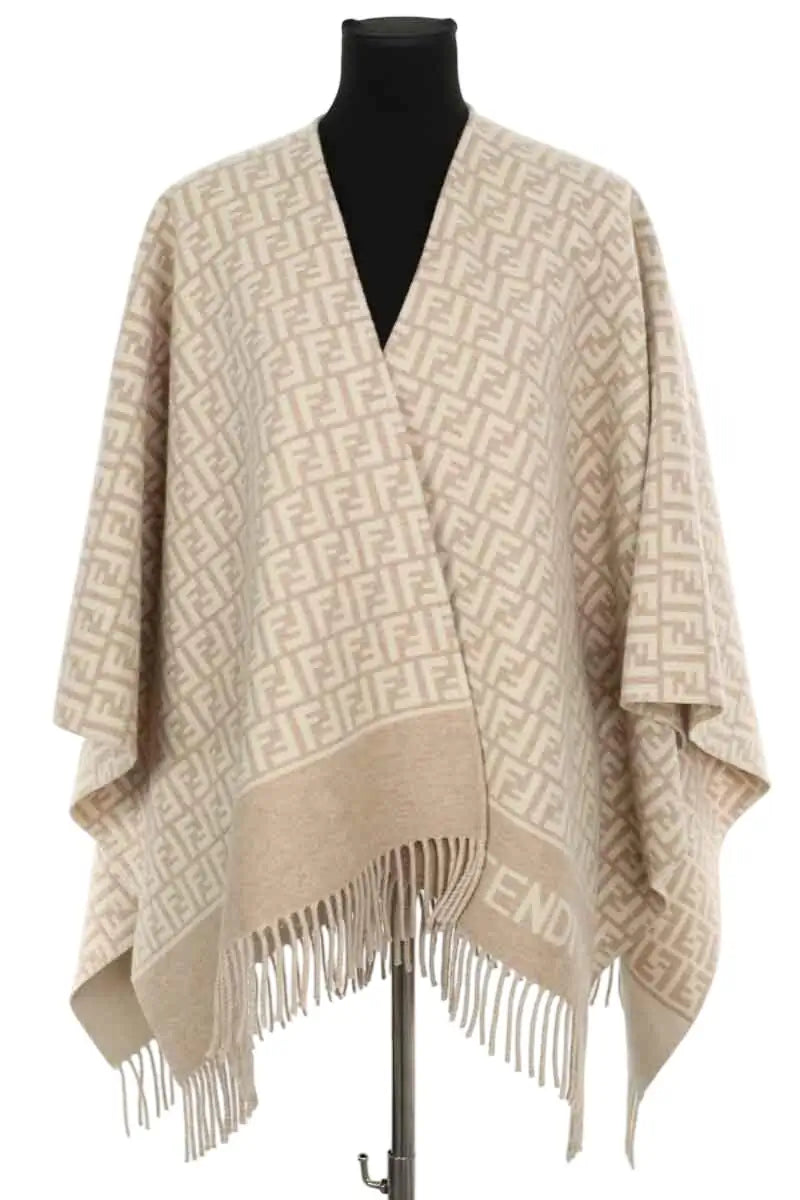 Poncho Fendi Beige en Laine, taille TU - Seconde Main