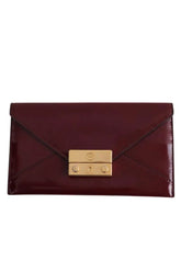 Porte-carte Tory Burch Bordeaux en Cuir verni - Seconde Main