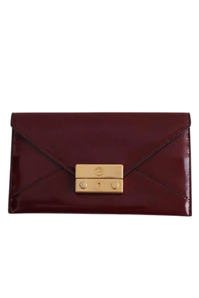 Porte-carte Tory Burch Bordeaux en Cuir verni - Seconde Main