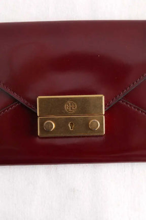 Porte-carte Tory Burch Bordeaux en Cuir verni