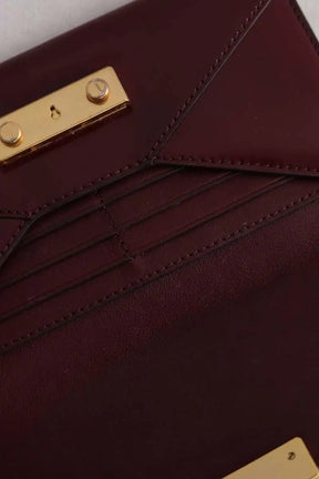 Porte-carte Tory Burch Bordeaux en Cuir verni