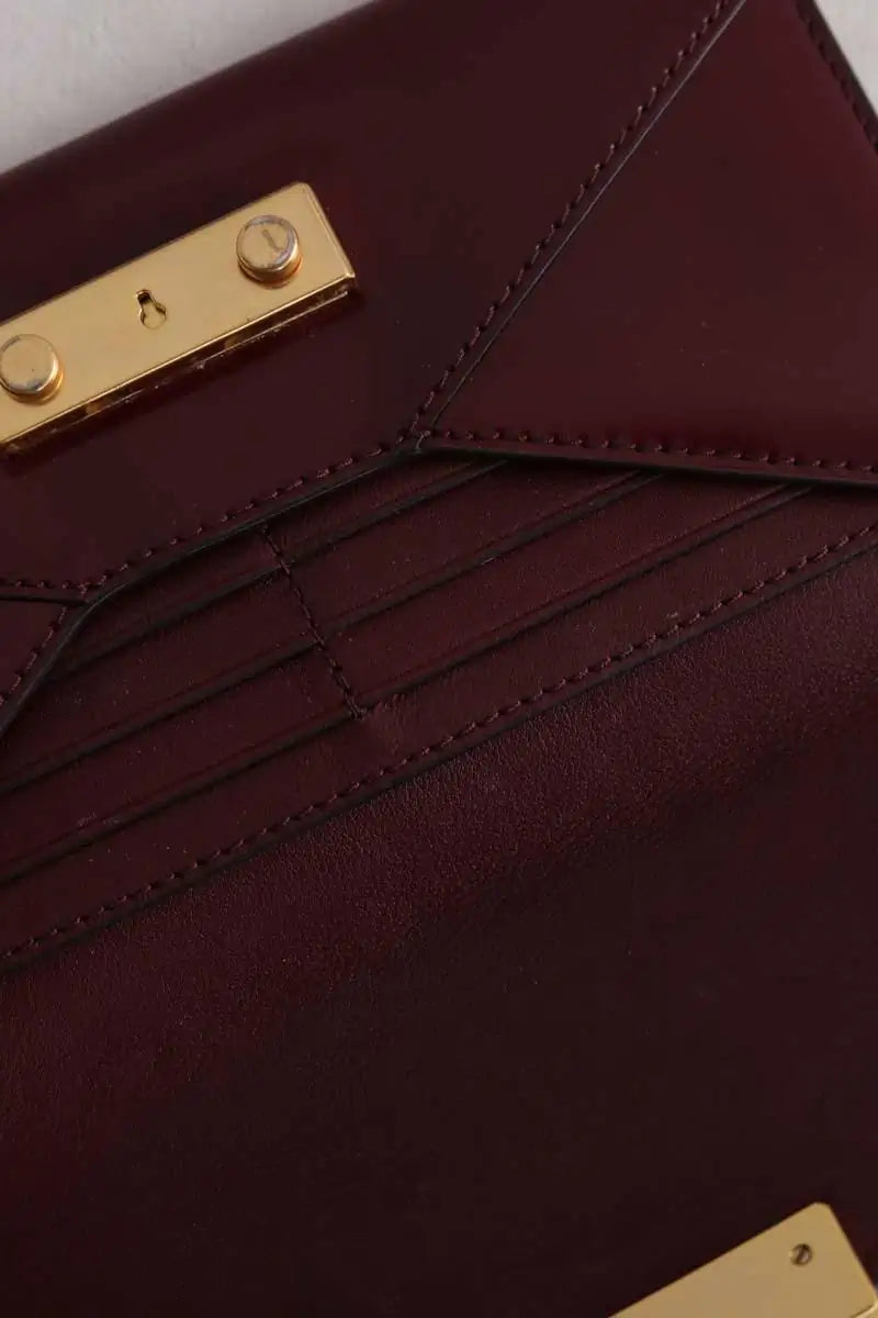 Porte-carte Tory Burch Bordeaux en Cuir verni