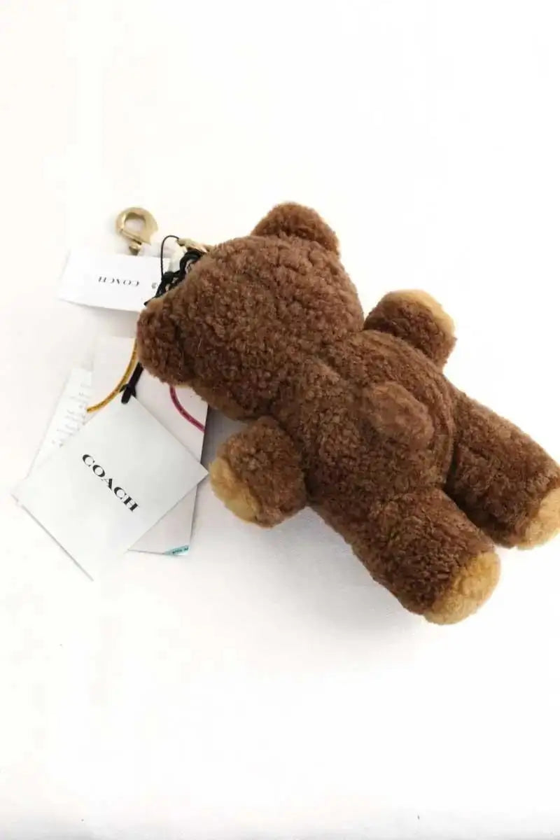 Porte-clé Coach Breloque de sac teddy Marron en Fourrure