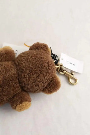 Porte-clé Coach Breloque de sac teddy Marron en Fourrure