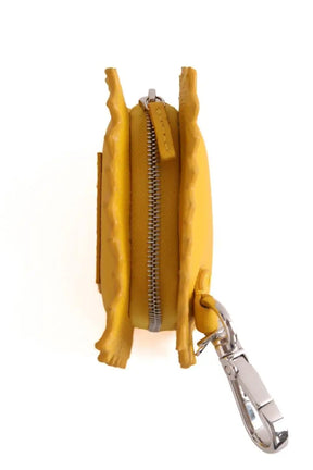 Porte-clé Fendi Raviolo Jaune en Cuir