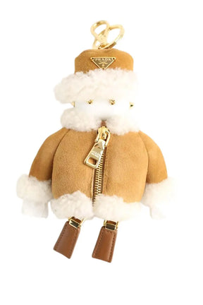 Porte-clé Prada Charm Soft Robot Camel en Cuir - Seconde Main