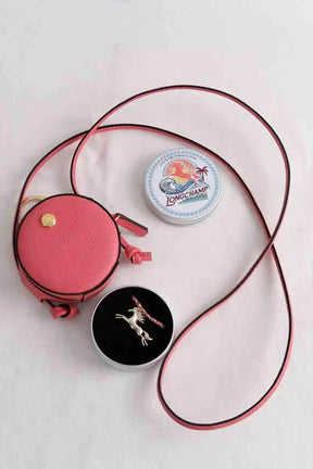 Porte-monnaie à cordon épure Longchamp Rose en Cuir