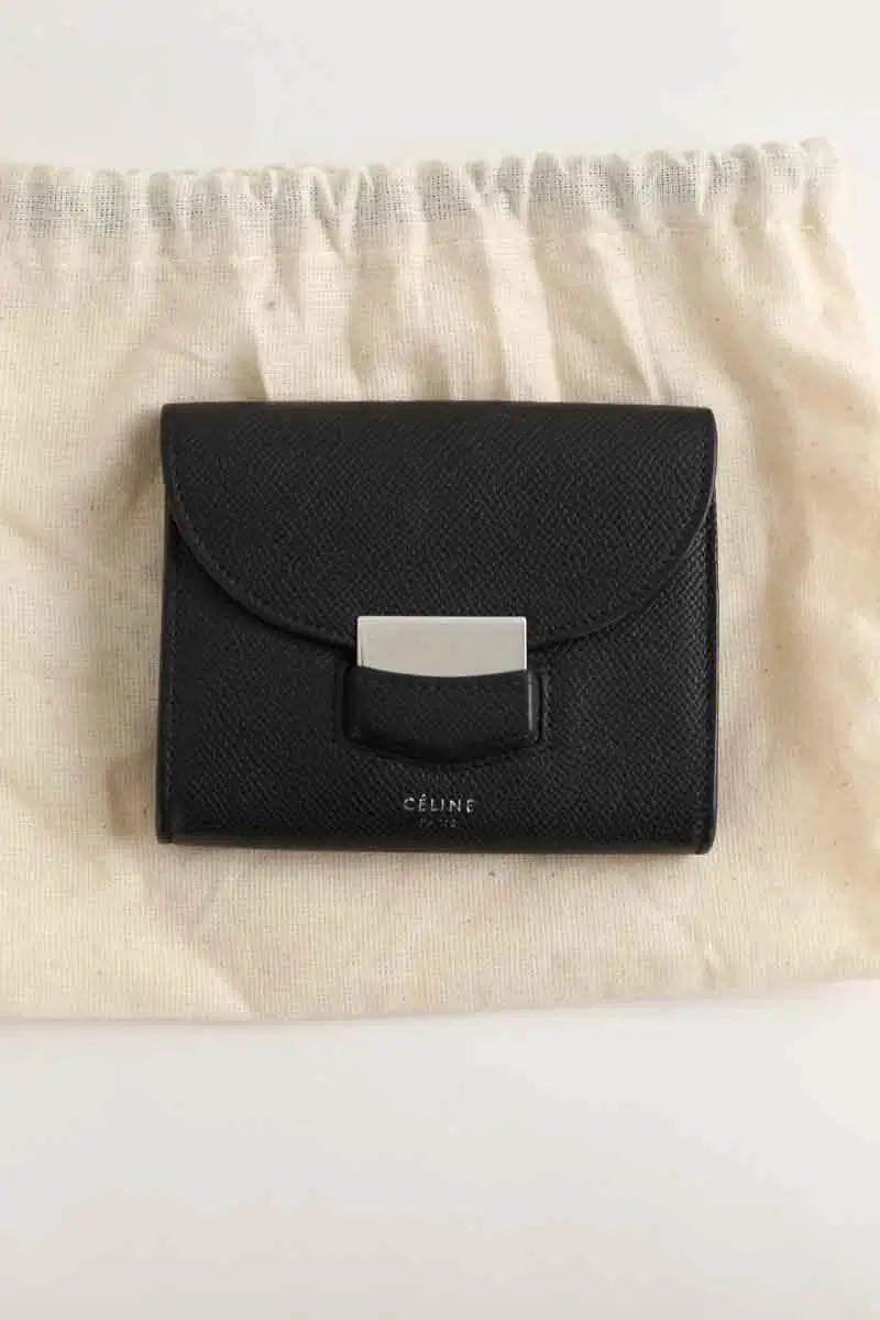 Portefeuille Celine Noir en Cuir