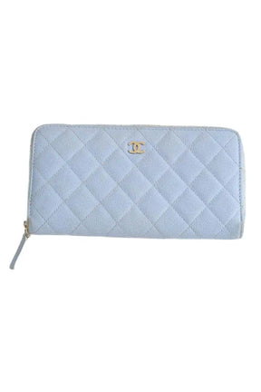 Portefeuille Chanel Bleu en Cuir - Seconde Main