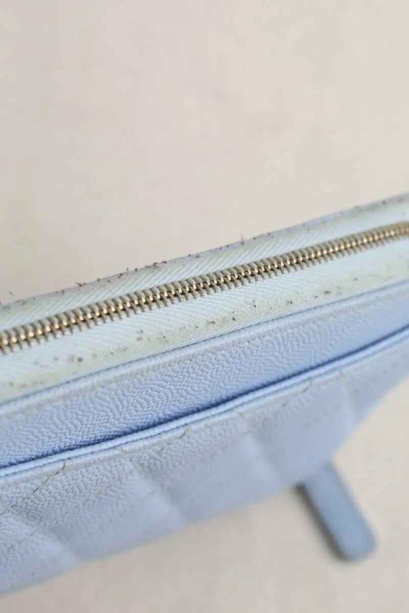 Portefeuille Chanel Bleu en Cuir