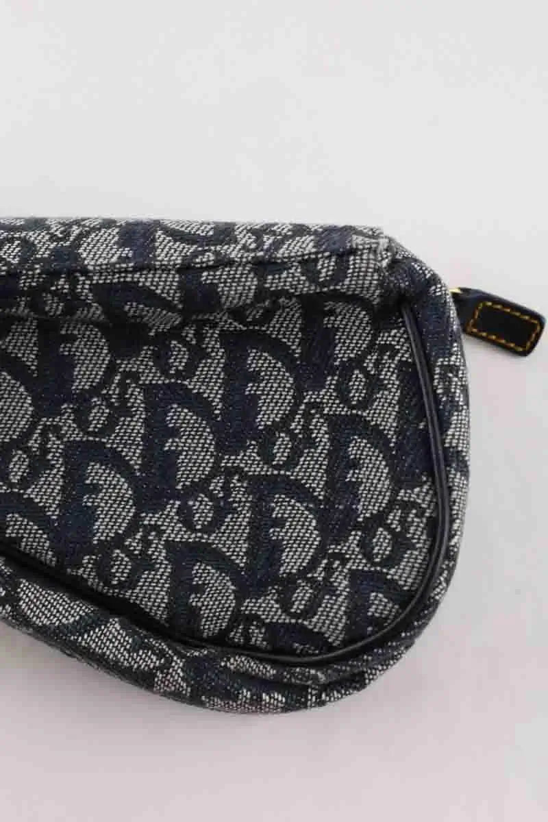 Portefeuille Dior Saddle Bleu en Tissu