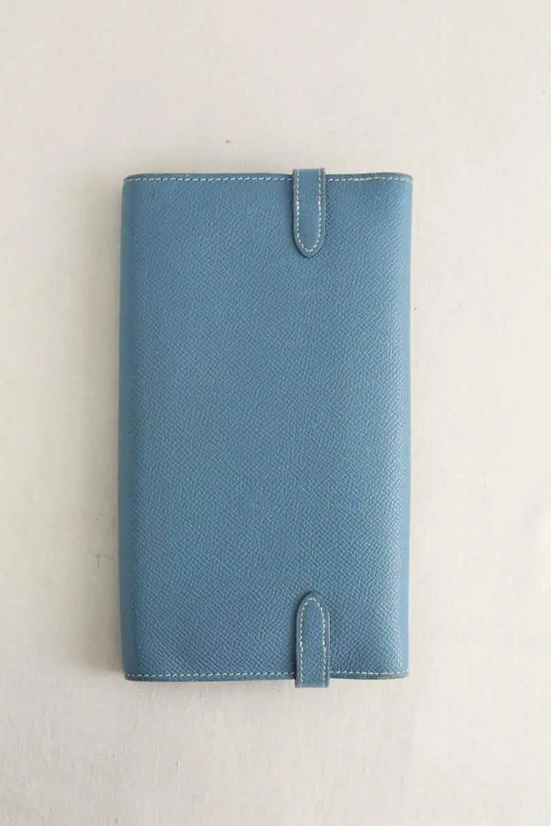 Portefeuille Hermès Bleu en Cuir