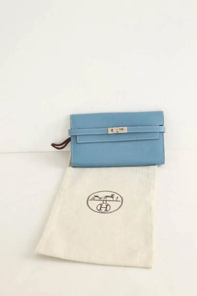 Portefeuille Hermès Bleu en Cuir