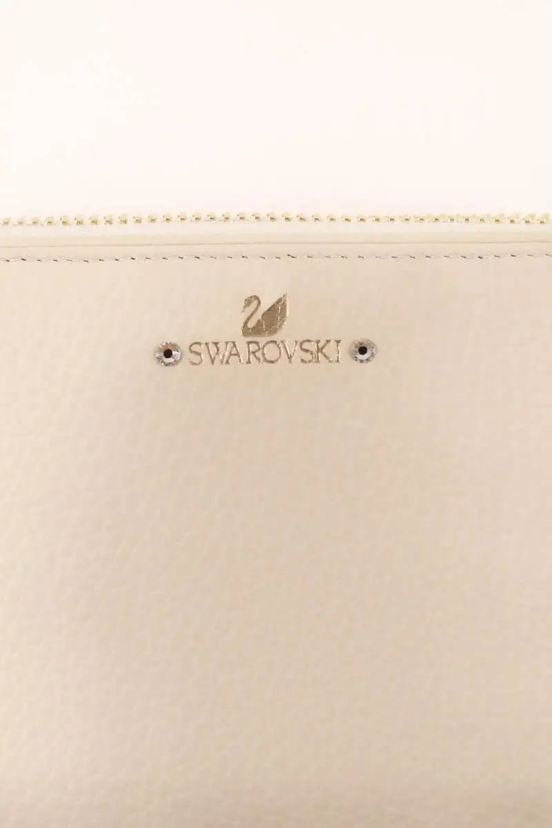 Portefeuille Swarovski Ecru en Cuir