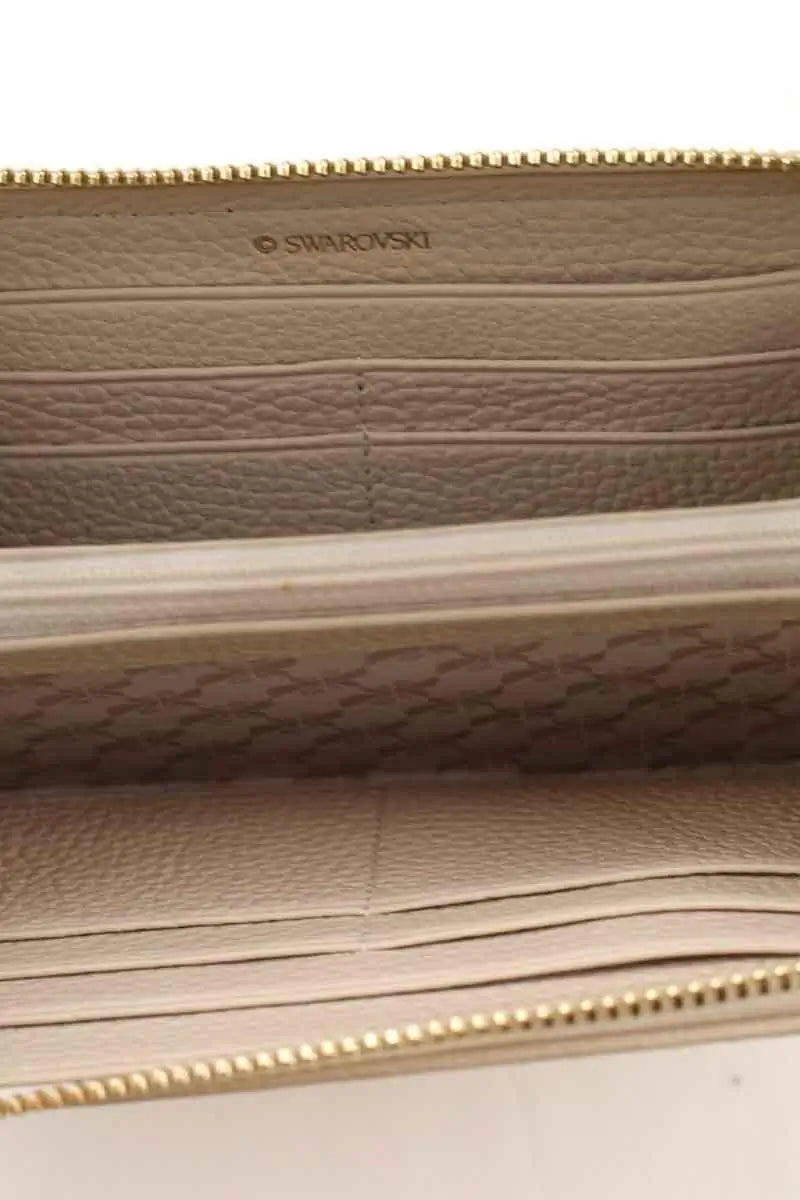 Portefeuille Swarovski Ecru en Cuir