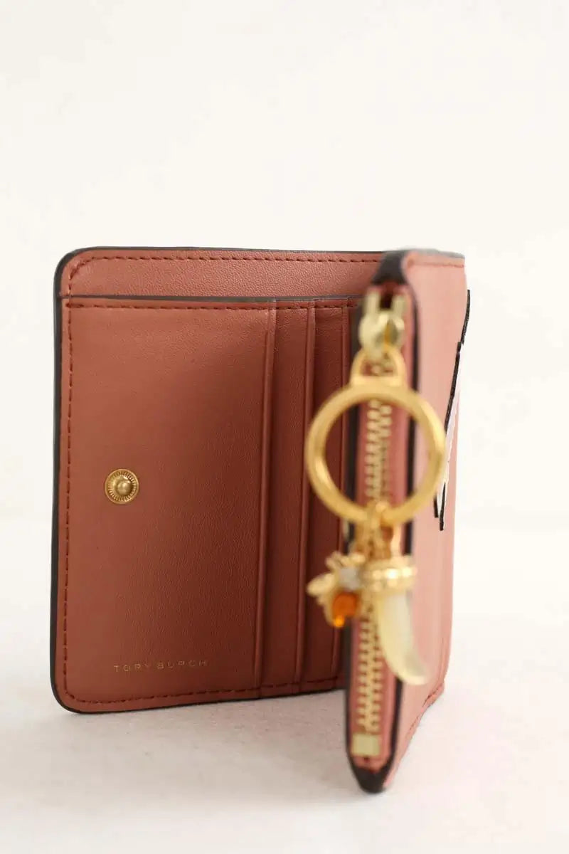 Portefeuille Tory Burch Rose en Cuir