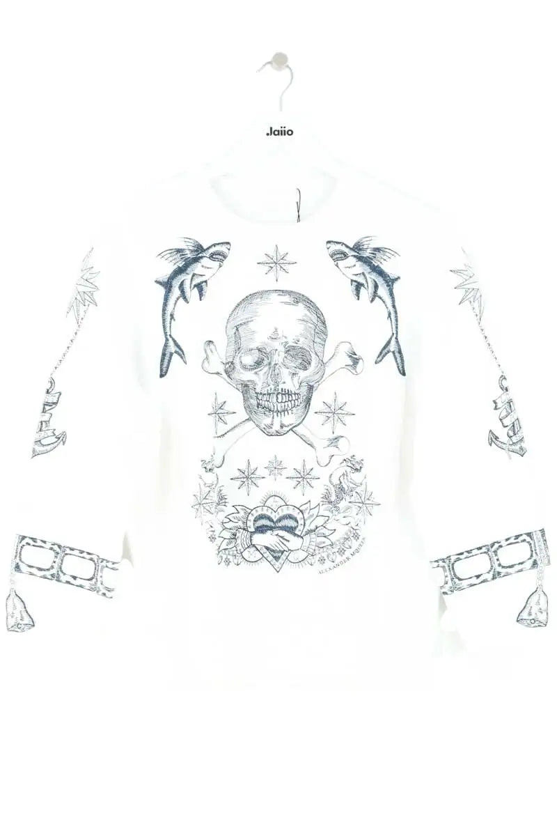 Pull Alexander McQueen Blanc en Coton, taille M - Seconde Main