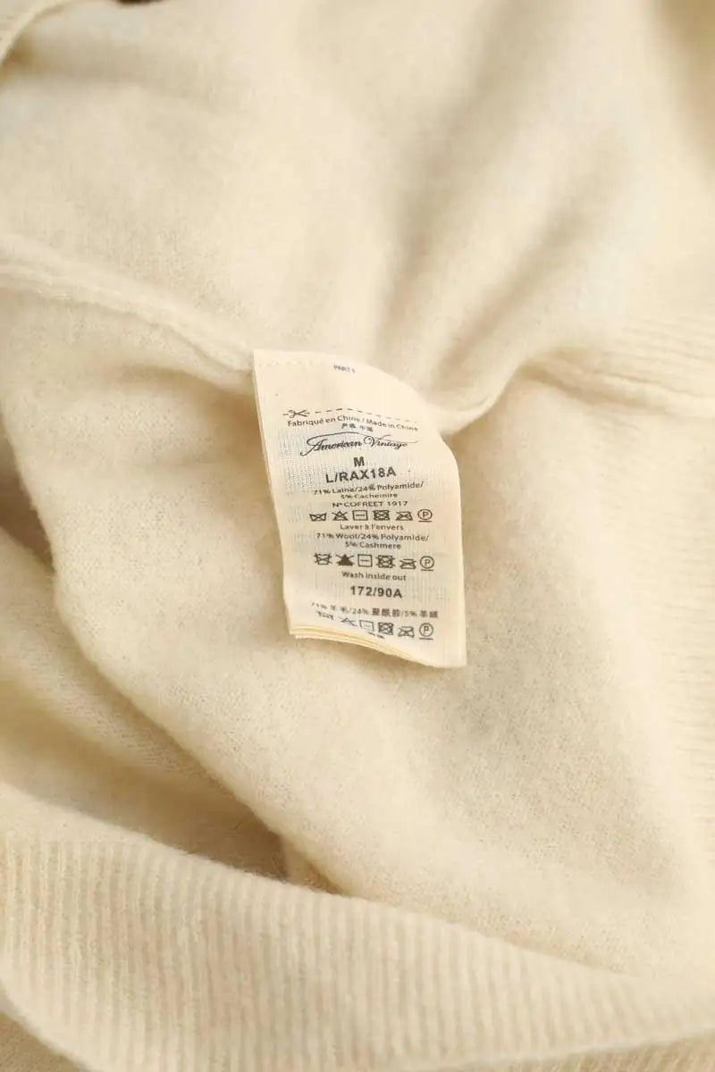 Pull American Vintage Raxow Beige en Laine