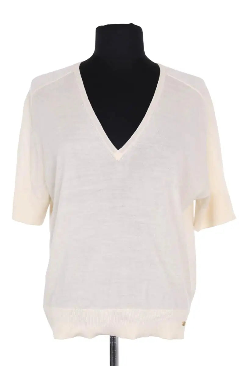 Pull Anine Bing Ecru en Laine, taille L - Seconde Main