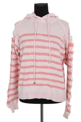 Pull Barrie Stripe hooded sweater Rose en Cachemire, taille S - Seconde Main