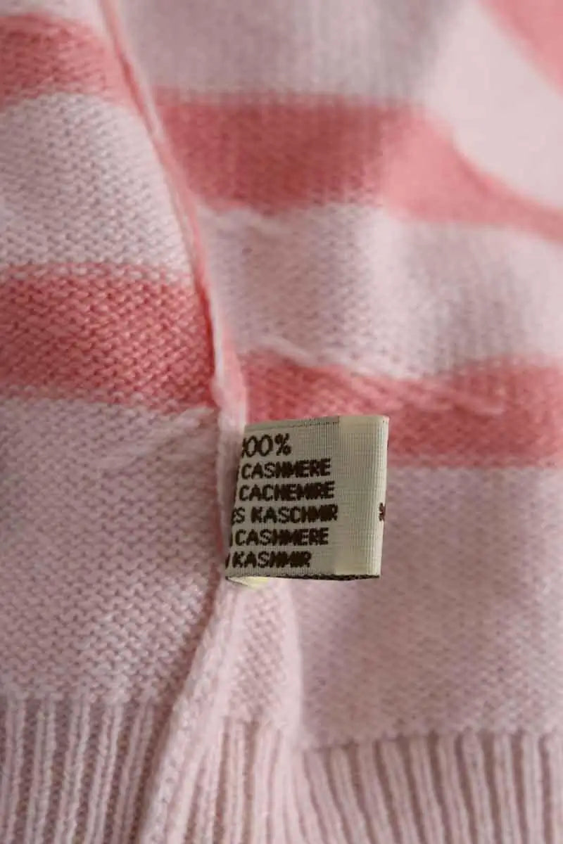 Pull Barrie Stripe hooded sweater Rose en Cachemire