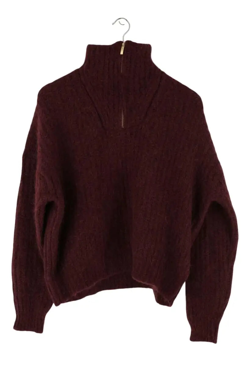 Pull Ba&Sh Bordeaux en Laine, taille M - Seconde Main