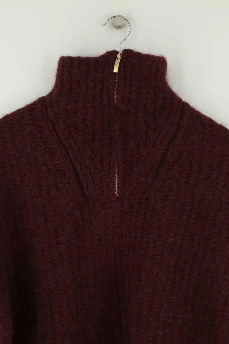 Pull Ba&Sh Bordeaux en Laine