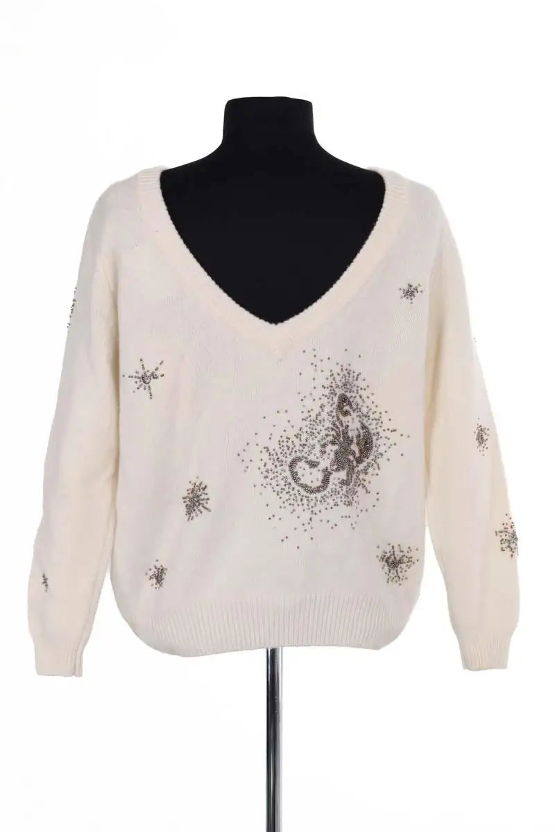 Pull Ba&Sh Ecru en Laine