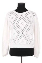 Pull Claudie Pierlot Blanc en Coton, taille S - Seconde Main