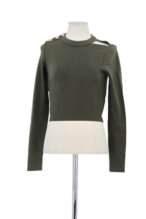 Pull Claudie Pierlot Kaki en Viscose, taille S - Seconde Main