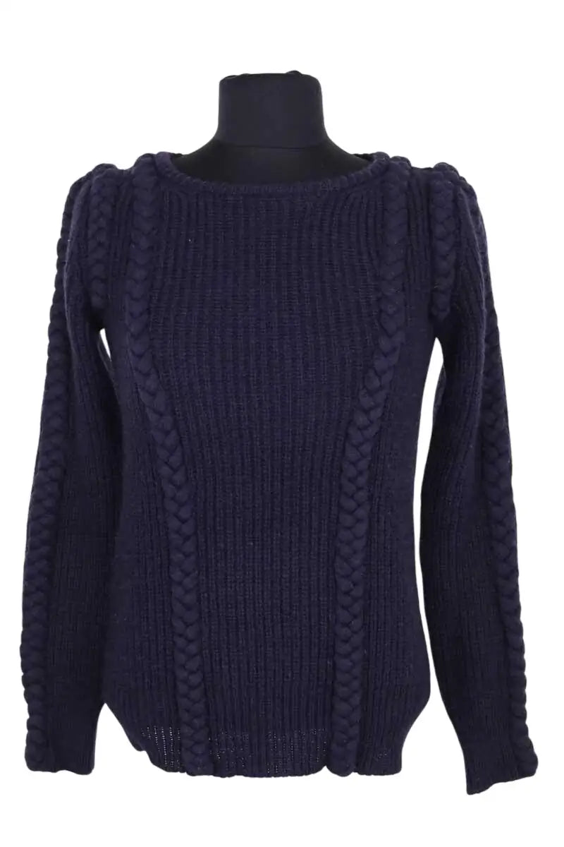 Pull Claudie Pierlot Marine en Synthétique, taille S - Seconde Main