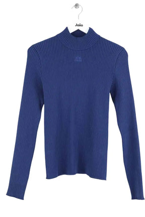 Pull Courrèges Bleu en Viscose, taille S - Seconde Main