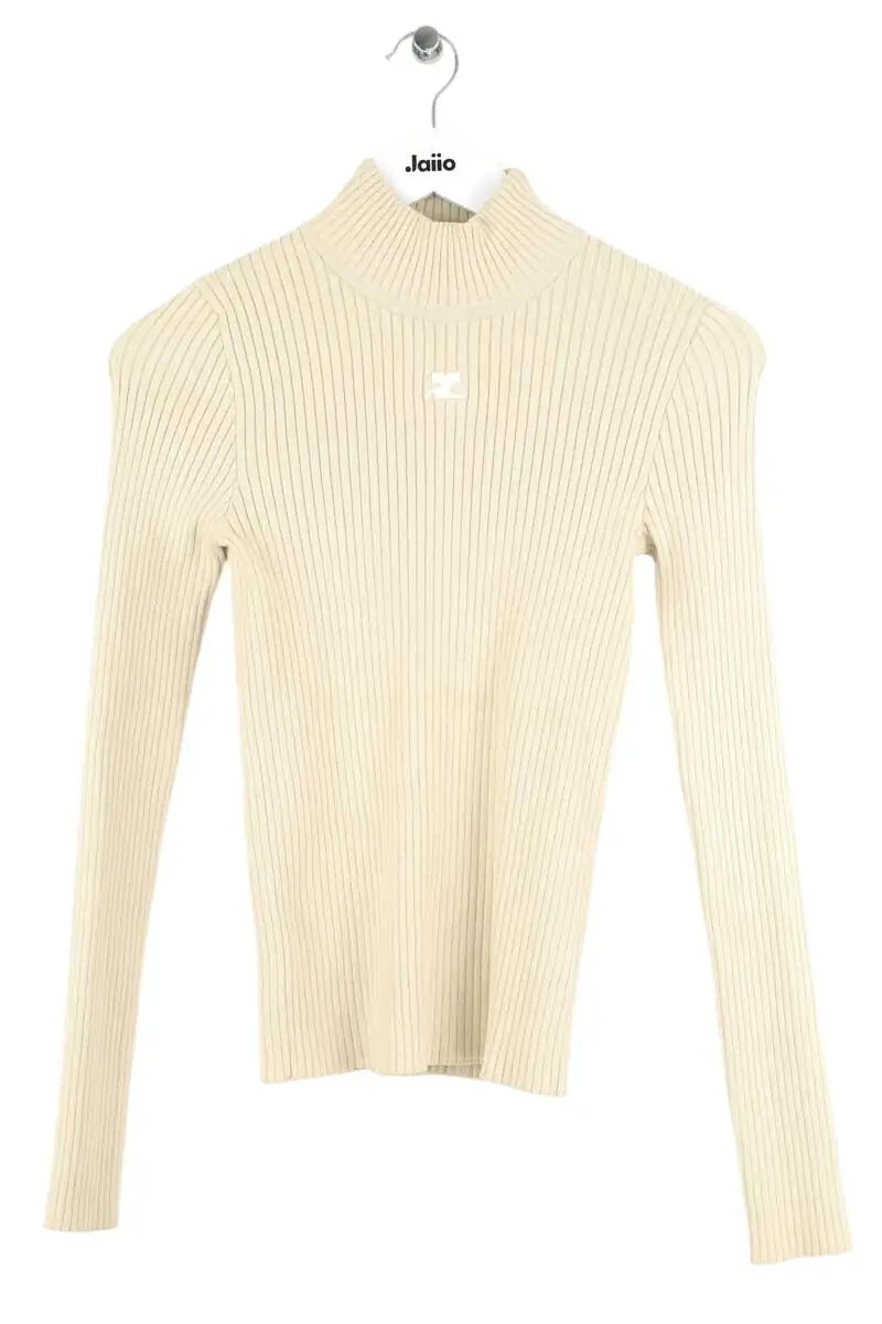 Pull Courrèges Ecru en Viscose, taille S - Seconde Main