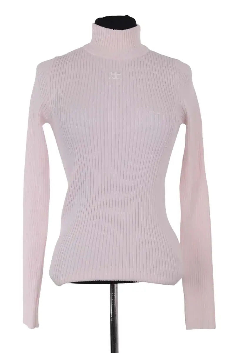 Pull Courrèges Rose en Viscose, taille M - Seconde Main