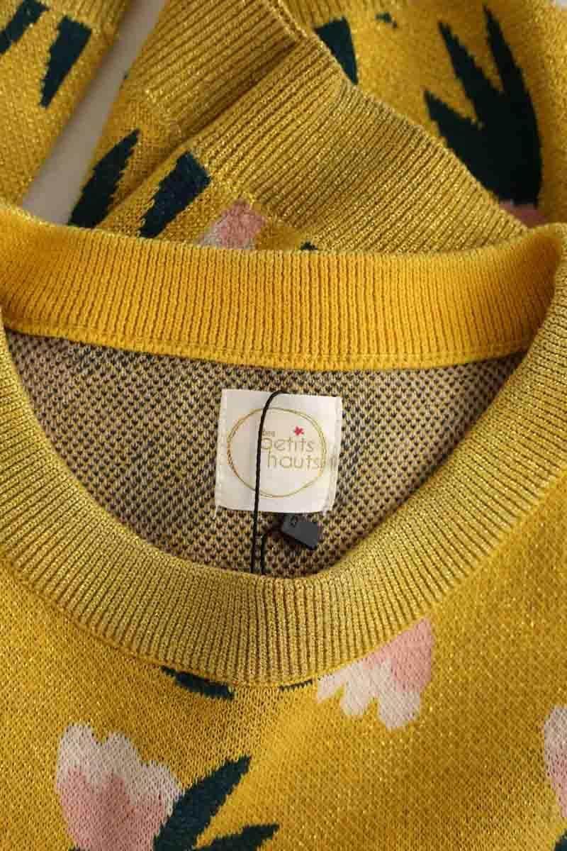 Pull Des Petits Hauts Jaune en Coton