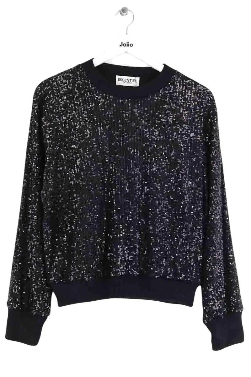 Pull Essentiel Antwerp Noir en Coton, taille XS - Seconde Main
