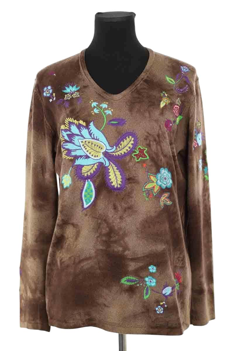 Pull Kenzo Kaki en Soie, taille S - Seconde Main