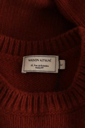 Pull Kitsuné Marron en Laine