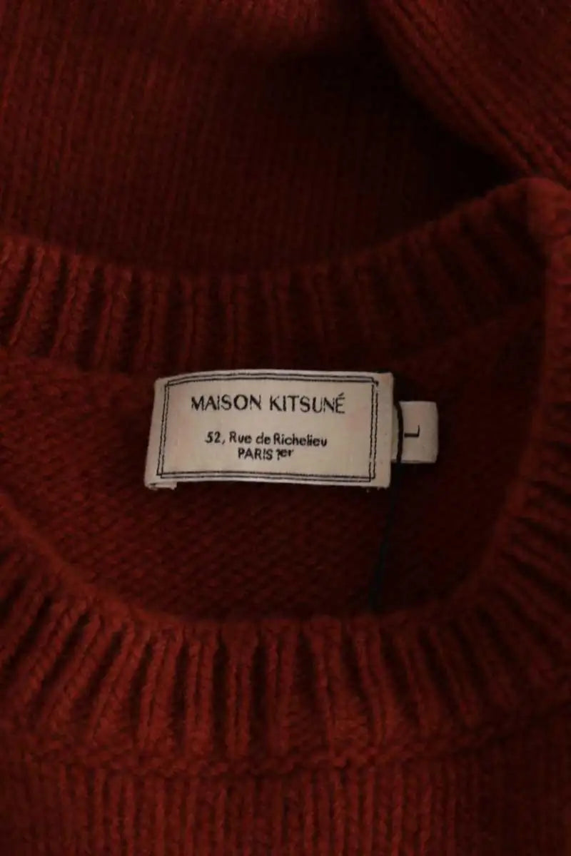 Pull Kitsuné Marron en Laine