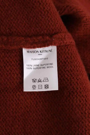 Pull Kitsuné Marron en Laine