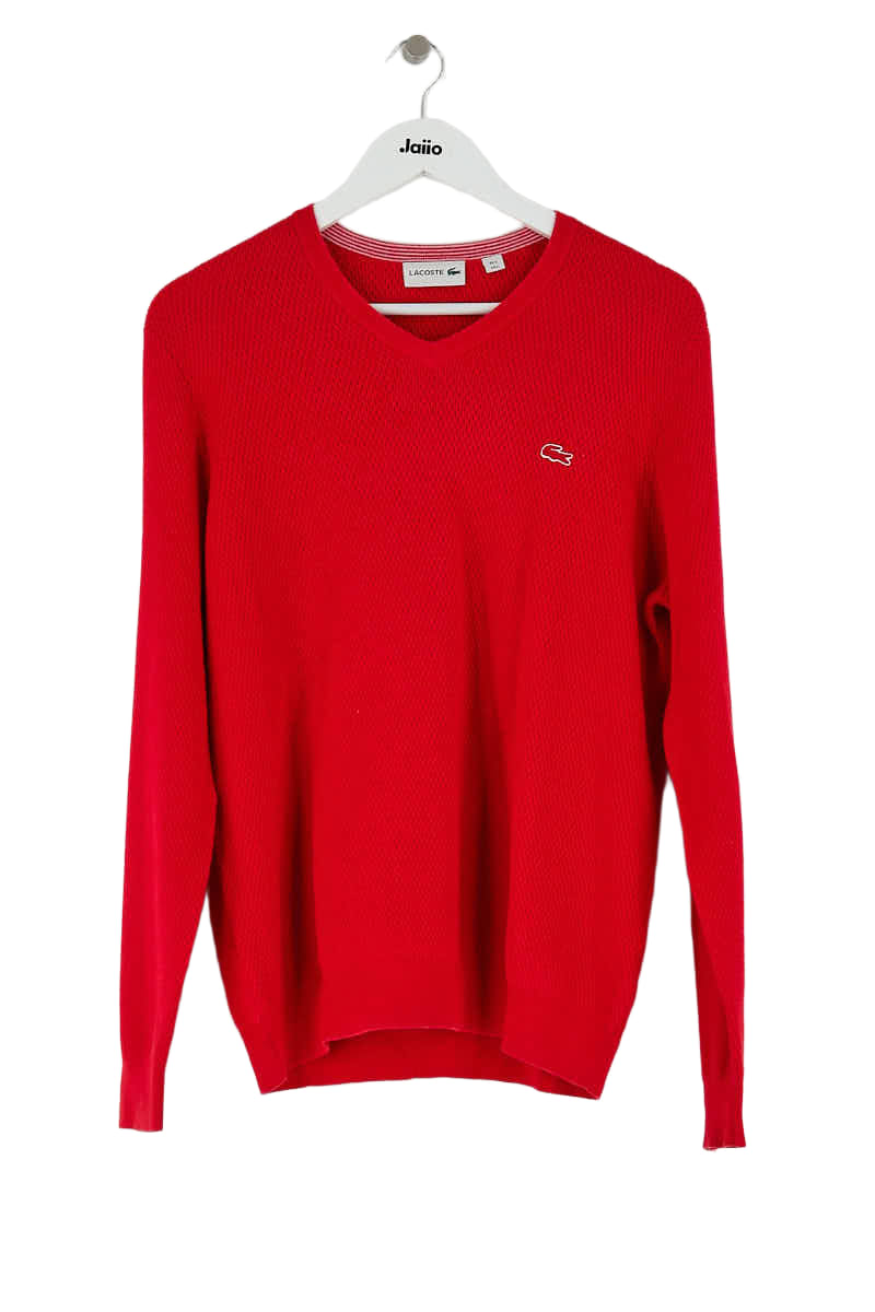 Pull Lacoste Rouge en Coton, taille L - Seconde Main