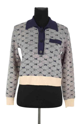 Pull Le Mont Saint Michel Marine en Laine, taille S - Seconde Main