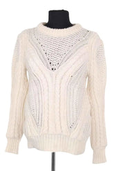 Pull Maje Ecru en Laine, taille S - Seconde Main