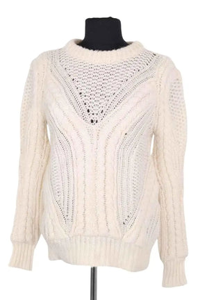 Pull Maje Ecru en Laine, taille S - Seconde Main